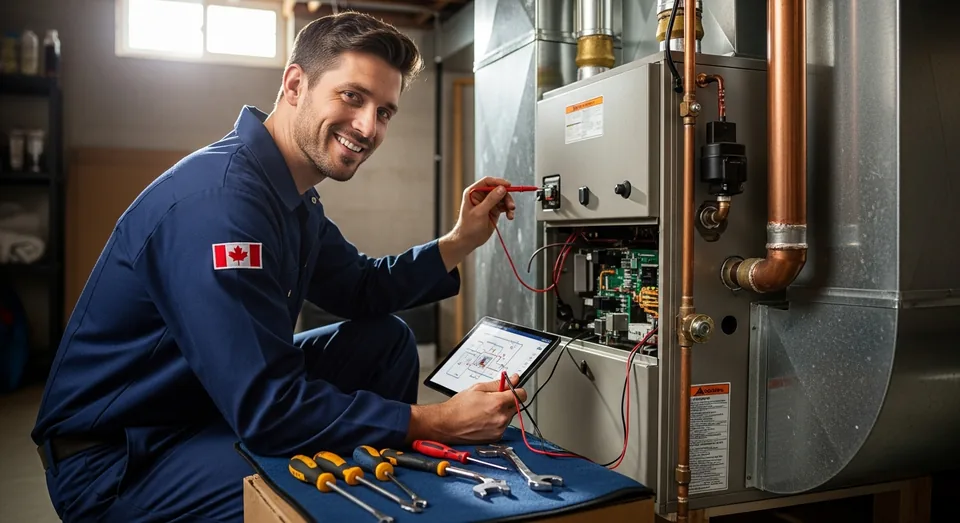 Furnace Repair professional at work in Cambridge
